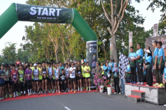 Meriahkan Hari Bhayangkara ke-80, Satpol PP Kampar Lakukan Pengamanan Fun Run dan Olahraga Bersama